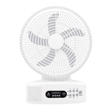 Solar-Powered Rechargeable Fan with Bluetooth Speaker & LED Light - Mega Cart