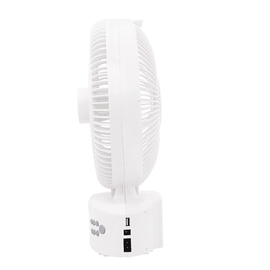 Solar-Powered Rechargeable Fan with Bluetooth Speaker & LED Light - Mega Cart