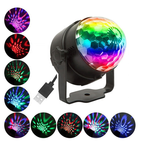 Sound Activated LED RGB Disco Ball Light - Mega Cart