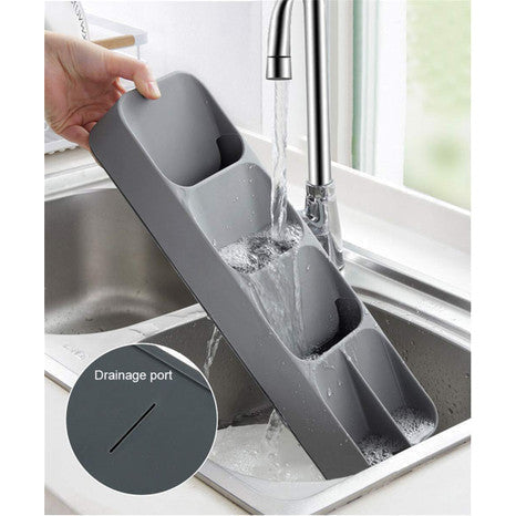 Space-Saving Compact Cutlery Tray with Non-Slip Feet - Mega Cart