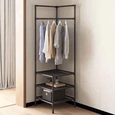 Space-Saving Multifunctional Corner Shelf Rack - 3 Tier Metal - Mega Cart