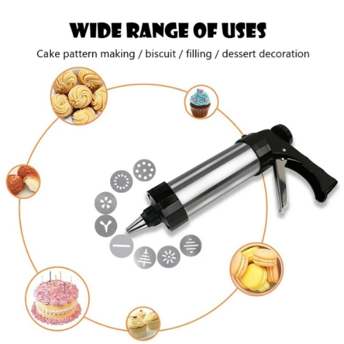 Stainless Steel Cookie Press Gun Kit - Mega Cart