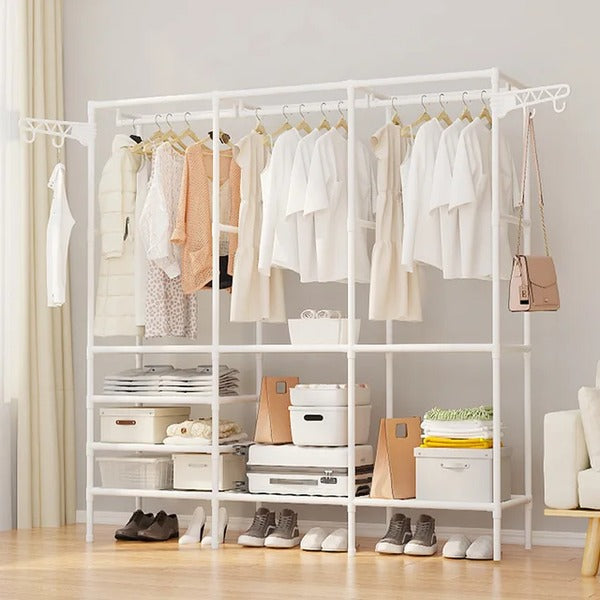 Triple Closet Rack for Space Saving Storage - Mega Cart