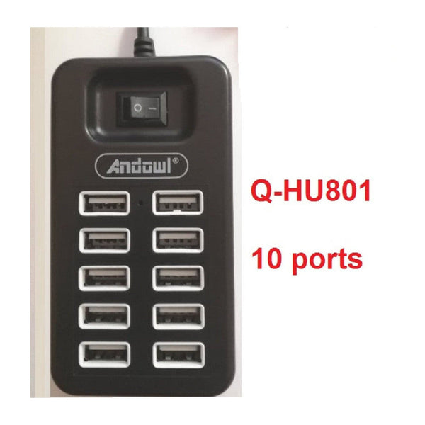 Universal 10 Port USB Hub 2.0 High Speed Hub Charger - Mega Cart