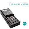 12-Port USB Charging Station with LED