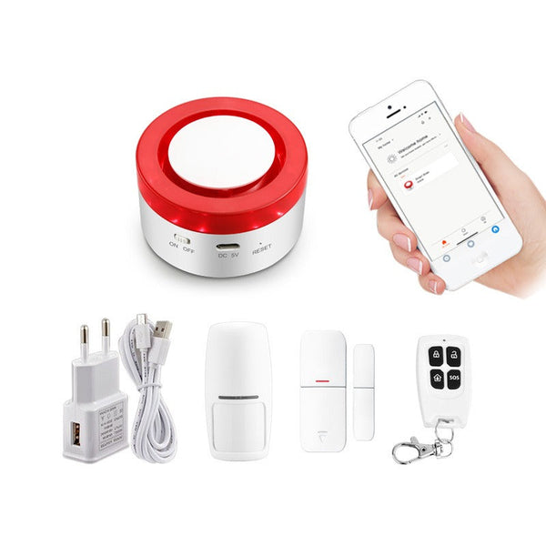 Wi-Fi Strobe Siren Alarm with Door and Motion Sensor - Mega Cart