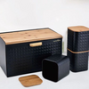 Wooden Bread Box With Canisters - Mega Cart