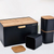 Wooden Bread Box With Canisters - Mega Cart