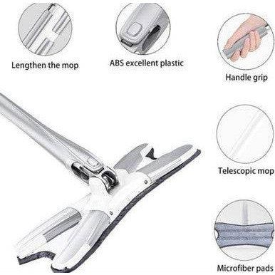 X-Type Microfibre Floor Mop with Extendable Handle and 360° Swivel - Mega Cart