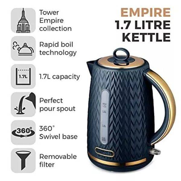 1.7L Empire Jug Kettle – Elegant Design with Quick Boiling Power - Mega Cart