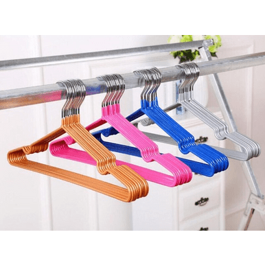 10-Piece Non-Slip Rubber-Coated Metal Hangers - Space-Saving - Mega Cart