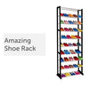 10 Tier Shoe Rack - Organise 30 Pairs, Lightweight & Portable - Mega Cart