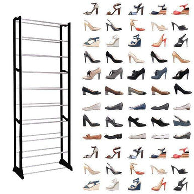 10 Tier Shoe Rack - Organise 30 Pairs, Lightweight & Portable - Mega Cart