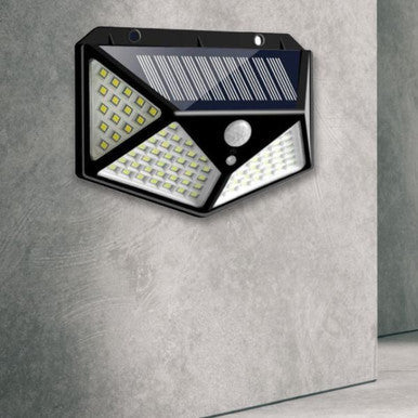 100 LED Solar Motion Sensor Wall Light for Outdoor Security - Mega Cart