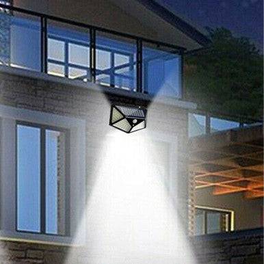100 LED Solar Motion Sensor Wall Light for Outdoor Security - Mega Cart