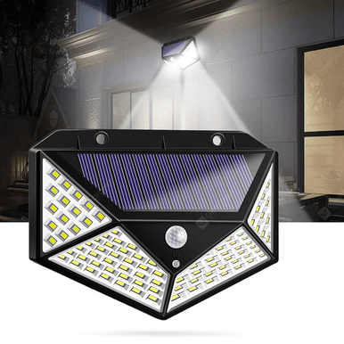 100 LED Solar Motion Sensor Wall Light for Outdoor Security - Mega Cart