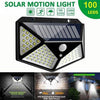 100 LED Solar Motion Sensor Wall Light for Outdoor Security - Mega Cart