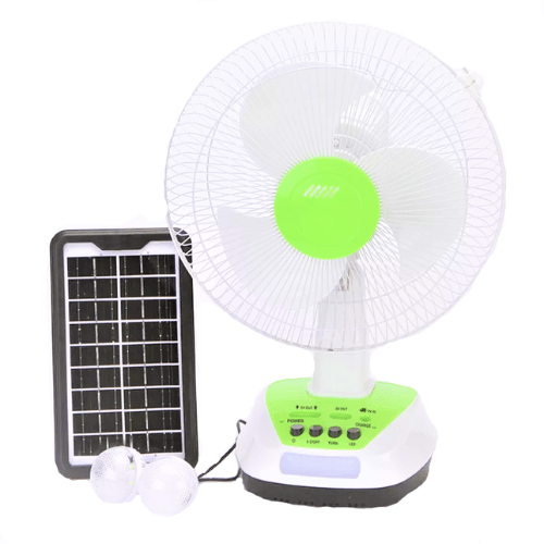 12 Inch Rechargeable Solar AC/DC Fan - Mega Cart