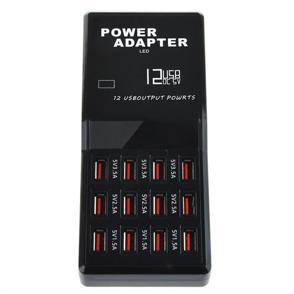 12-Port USB Charging Station with LED