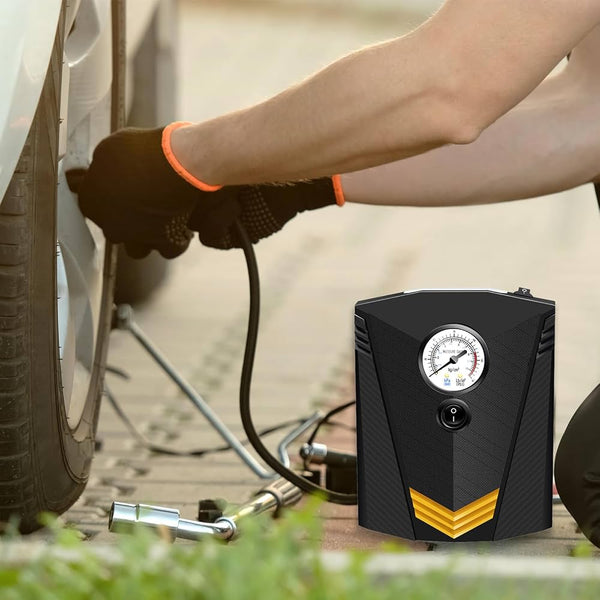 12V Auto Air Compressor with Pressure Gauge