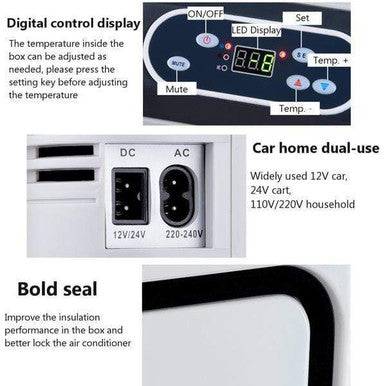 12L Portable Dual-Function Hot and Cold Travel Refrigerator - Mega Cart