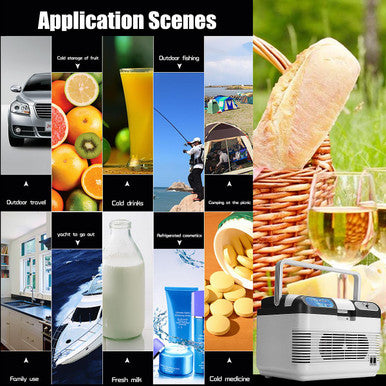 12L Portable Dual-Function Hot and Cold Travel Refrigerator - Mega Cart