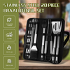 14 Piece Stainless Steel Braai & Grill Tool Set with Case - Mega Cart