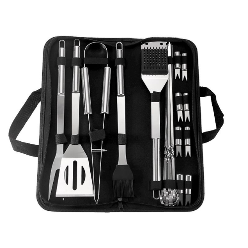 14 Piece Stainless Steel Braai & Grill Tool Set with Case - Mega Cart