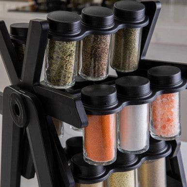 18-Jar Rotating Spice Rack - Space-Saving Kitchen Organiser - Mega Cart