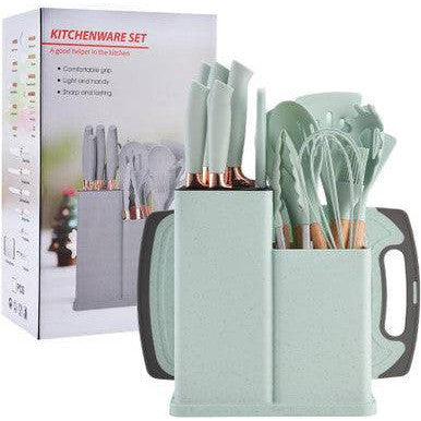 19-Piece Silicone Kitchenware Set with Organiser Container - Mega Cart