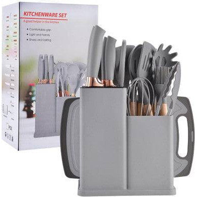 19-Piece Silicone Kitchenware Set with Organiser Container - Mega Cart