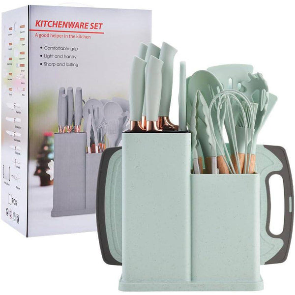 19-Piece Silicone Kitchenware Set with Organiser Container - Mega Cart