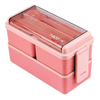 2 Layer 1400ml Lunch Box with Spoon and Fork - Mega Cart