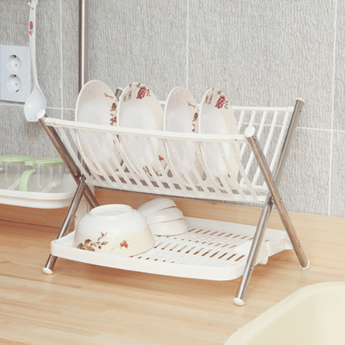 2-Layer Foldable Kitchen Dish Rack - Mega Cart