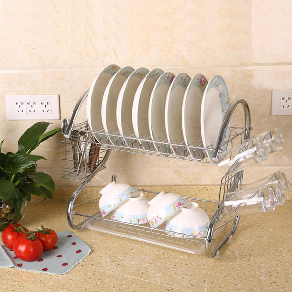 2 Tier Dish Drainer Rack - Mega Cart