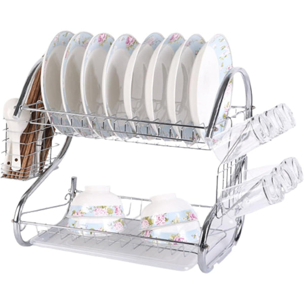 2 Tier Dish Drainer Rack - Mega Cart