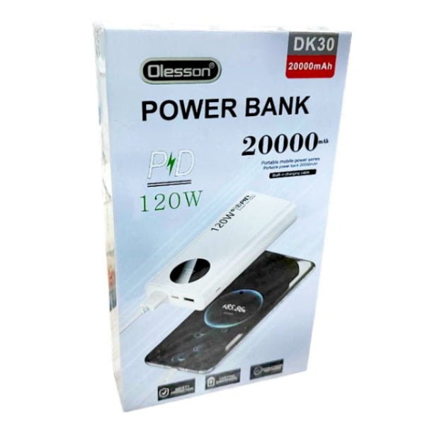20000mAh 120W Fast Charging Power Bank - Mega Cart