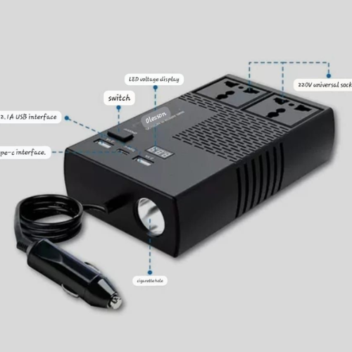 200W Power Inverter With 2 USB Ports - Mega Cart