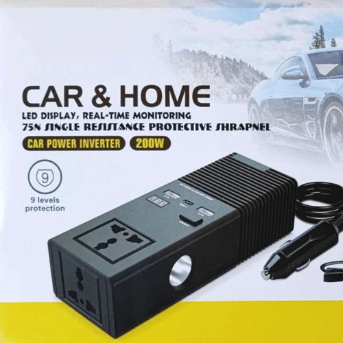 200W Small Car Power Inverter With Dual Ports - Mega Cart
