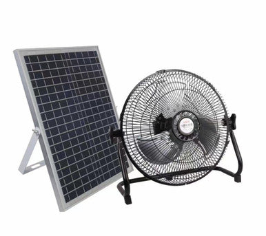 12" Solar Powered Floor Fan with 3 Speed Levels