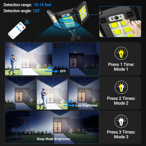 3 Heads Smart Solar Outdoor Light - Mega Cart