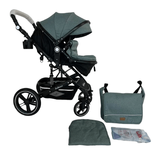 3 in 1 Baby Stroller With Baby Bag - Mega Cart