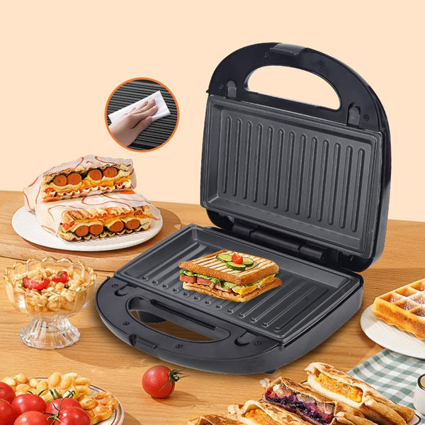3-in-1 Non-stick Sandwich Maker with Removable Plates - Mega Cart