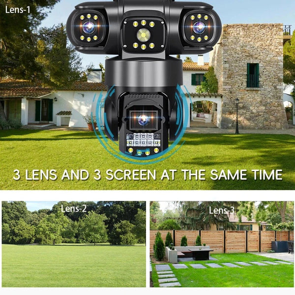 3-Lens Smart CCTV Camera with 4G Support - Mega Cart