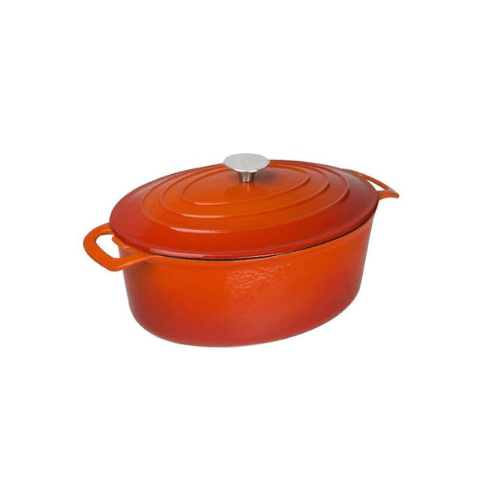 32cm Cast Iron Oval Casserole with lid - Mega Cart