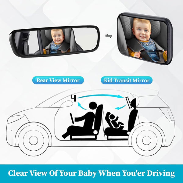 360° Rotating Car Baby Rearview Mirror - Mega Cart
