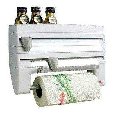 4-in-1 Kitchen Roll Dispenser & Spice Rack with Cutter - Mega Cart