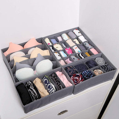 4 Piece Foldable Storage Drawers - Portable & Multi-Compartment - Mega Cart