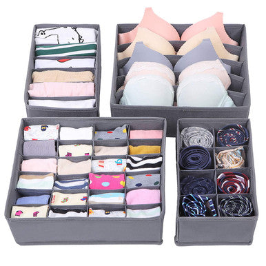 4 Piece Foldable Storage Drawers - Portable & Multi-Compartment - Mega Cart