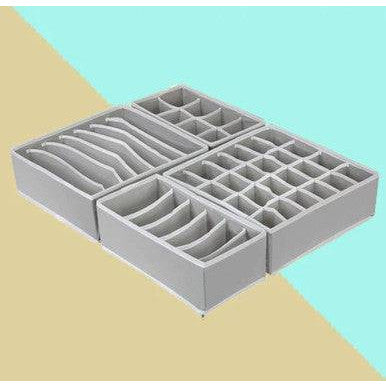 4 Piece Foldable Storage Drawers - Portable & Multi-Compartment - Mega Cart